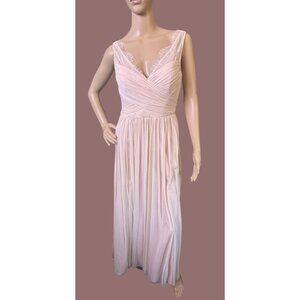 Anthropologie BHLDN Hitherto Fleur Lace Tulle Gown Blush Bridesmaid Prom Size 4